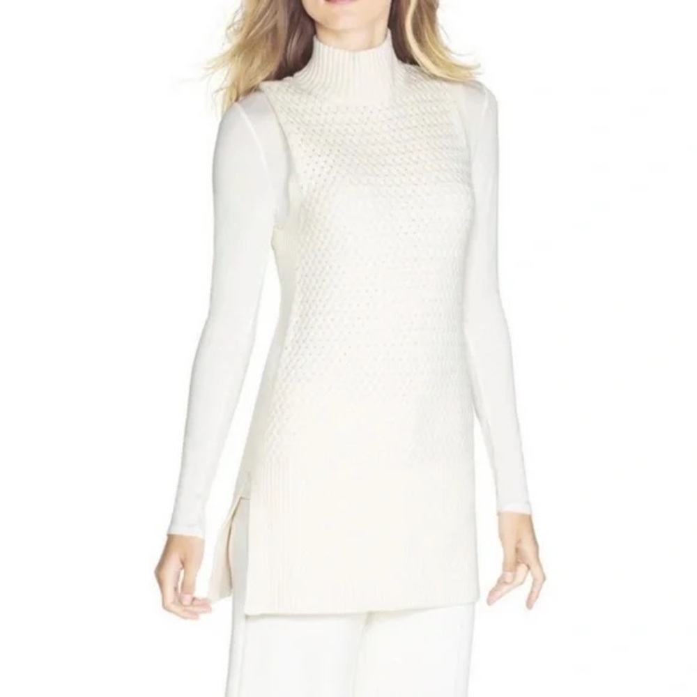 White House Black Market Sleeveless Mock Neck Tabard Sweater